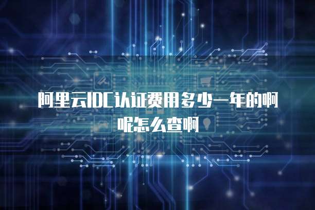 阿里云IDC认证费用多少一年的啊呢怎么查啊