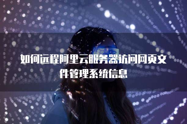 如何远程阿里云服务器访问网页文件管理系统信息
