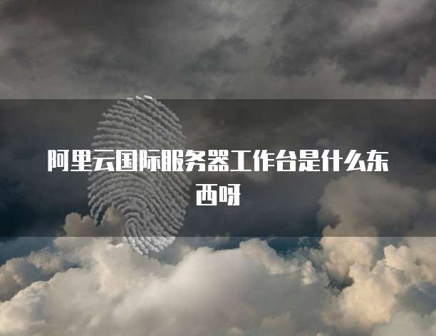 阿里云国际服务器工作台是什么东西呀