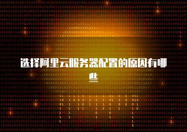 选择阿里云服务器配置的原因有哪些