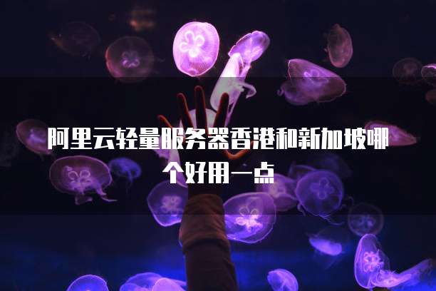 阿里云轻量服务器香港和新加坡哪个好用一点