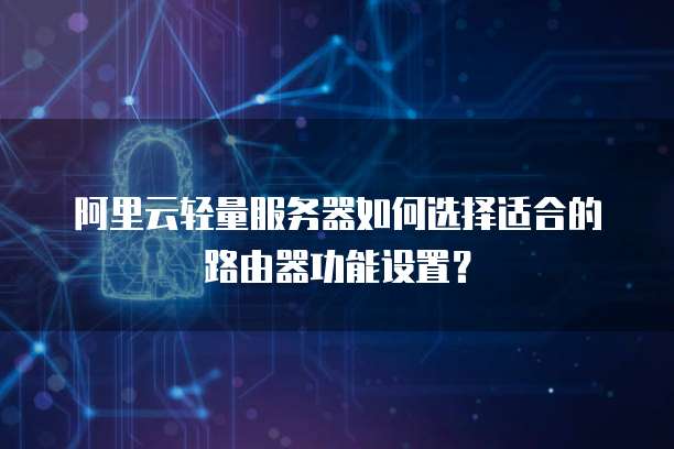 阿里云轻量服务器如何选择适合的路由器功能设置?