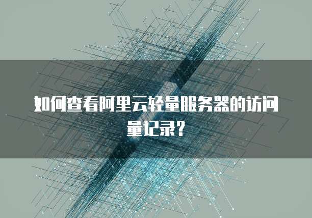 如何查看阿里云轻量服务器的访问量记录?