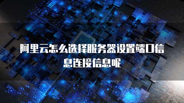 阿里云怎么选择服务器设置端口信息连接信息呢