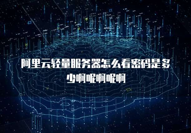 阿里云轻量服务器怎么看密码是多少啊呢啊呢啊