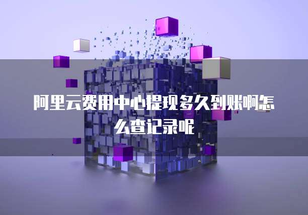 阿里云费用中心提现多久到账啊怎么查记录呢