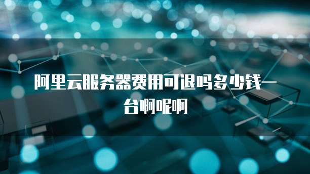 阿里云服务器费用可退吗多少钱一台啊呢啊