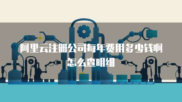 阿里云注册公司每年费用多少钱啊怎么查明细