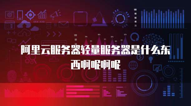 阿里云服务器轻量服务器是什么东西啊呢啊呢