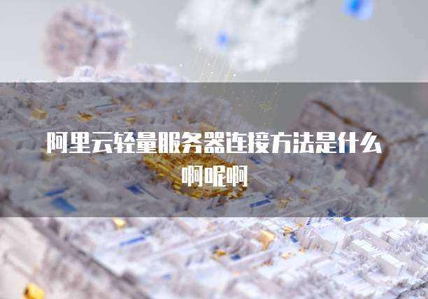 阿里云轻量服务器连接方法是什么啊呢啊