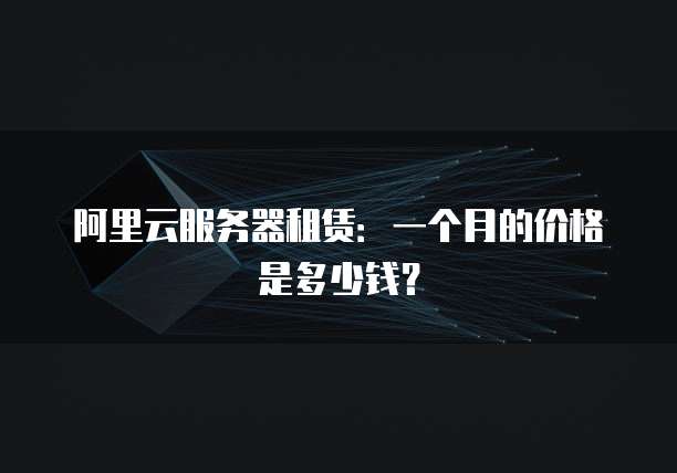 阿里云服务器租赁:一个月的价格是多少钱?
