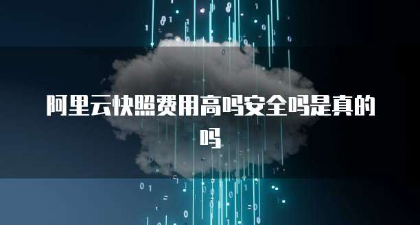 阿里云快照费用高吗安全吗是真的吗