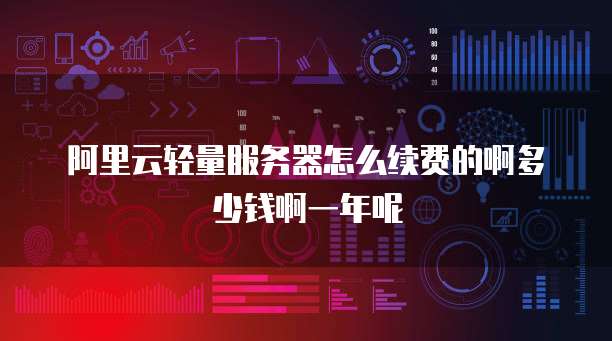 阿里云轻量服务器怎么续费的啊多少钱啊一年呢