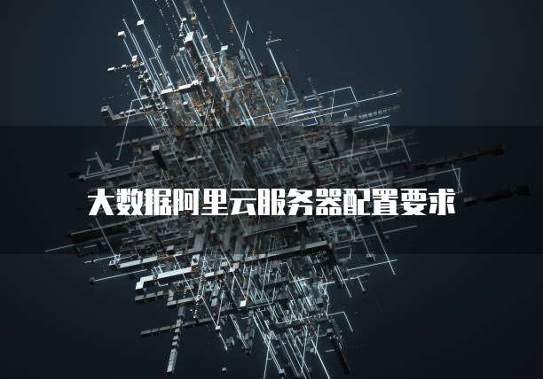 大数据阿里云服务器配置要求