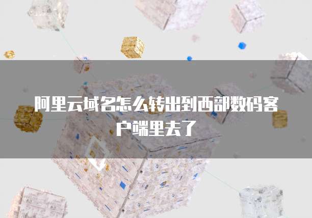 阿里云域名怎么转出到西部数码客户端里去了