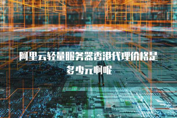 阿里云轻量服务器香港代理价格是多少元啊呢
