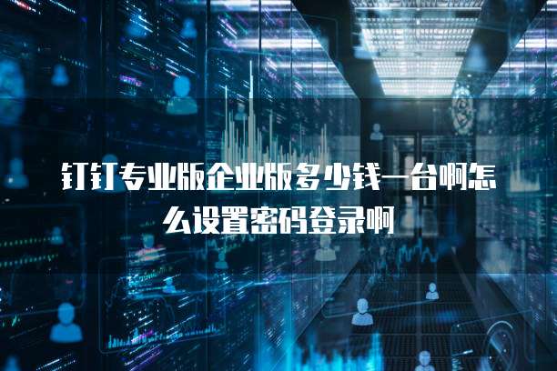 钉钉专业版企业版多少钱一台啊怎么设置密码登录啊