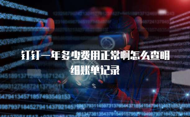 钉钉一年多少费用正常啊怎么查明细账单记录