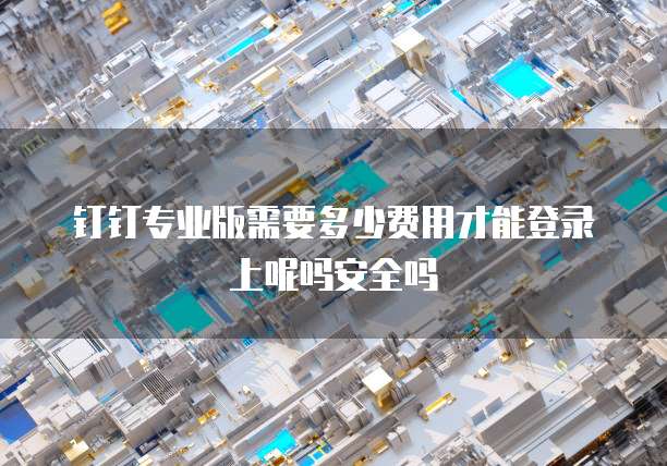 钉钉专业版需要多少费用才能登录上呢吗安全吗
