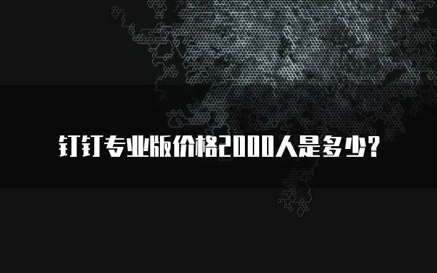 钉钉专业版价格2000人是多少？