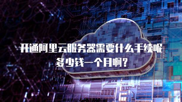 开通阿里云服务器需要什么手续呢多少钱一个月啊?