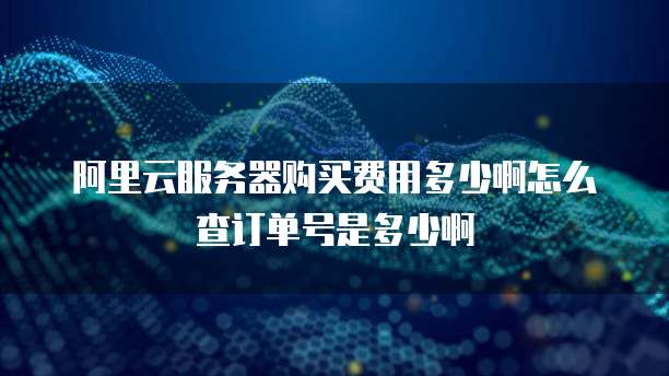 阿里云服务器购买费用多少啊怎么查订单号是多少啊