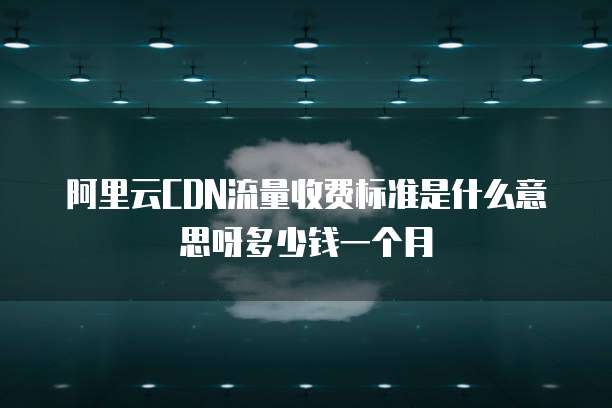 阿里云CDN流量收费标准是什么意思呀多少钱一个月