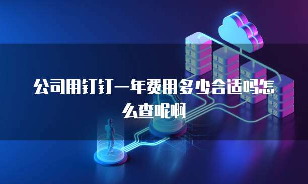 公司用钉钉一年费用多少合适吗怎么查呢啊