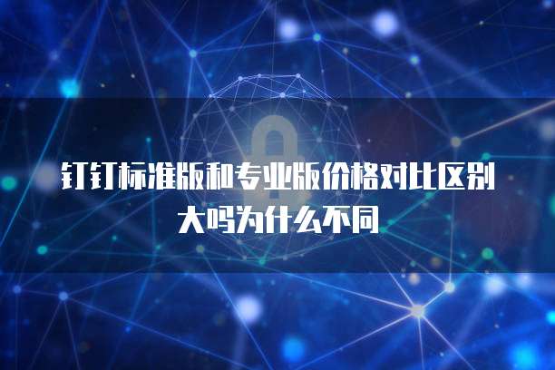 钉钉标准版和专业版价格对比区别大吗为什么不同
