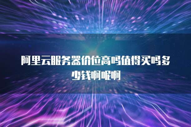 阿里云服务器价位高吗值得买吗多少钱啊呢啊