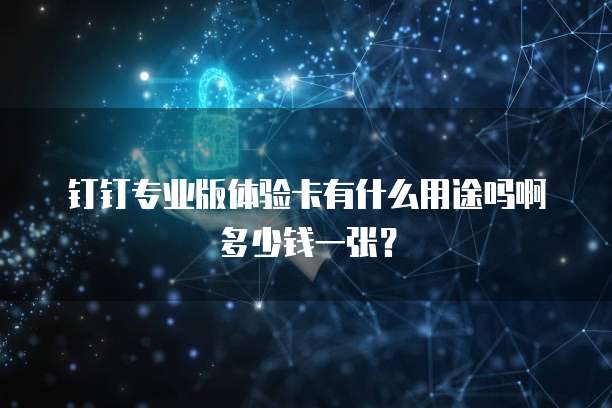 钉钉专业版体验卡有什么用途吗啊多少钱一张？