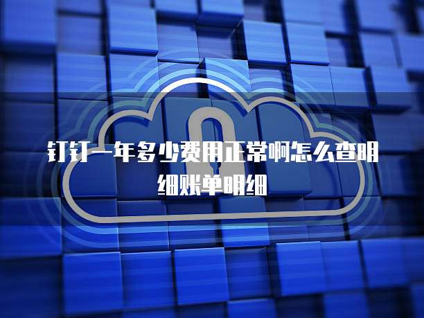 钉钉一年多少费用正常啊怎么查明细账单明细