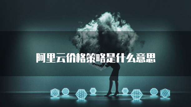 阿里云价格策略是什么意思