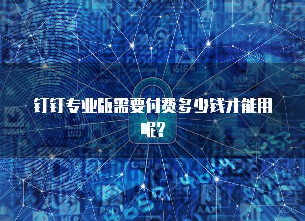 钉钉专业版需要付费多少钱才能用呢?