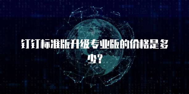 钉钉标准版升级专业版的价格是多少?