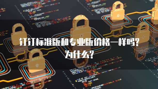 钉钉标准版和专业版价格一样吗?为什么?