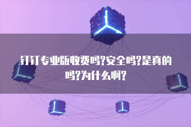 钉钉专业版收费吗?安全吗?是真的吗?为什么啊?