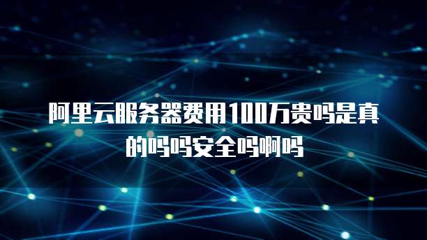 阿里云服务器费用100万贵吗是真的吗吗安全吗啊吗