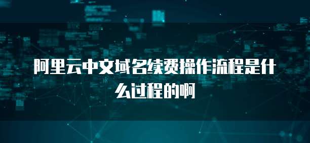 阿里云中文域名续费操作流程是什么过程的啊