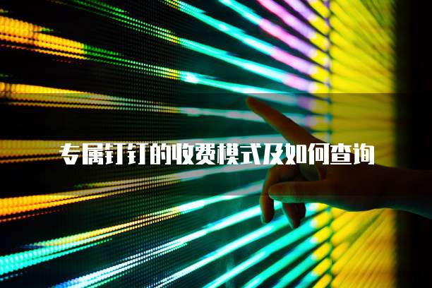 专属钉钉的收费模式及如何查询