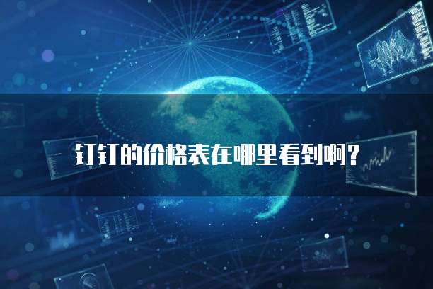 钉钉的价格表在哪里看到啊?