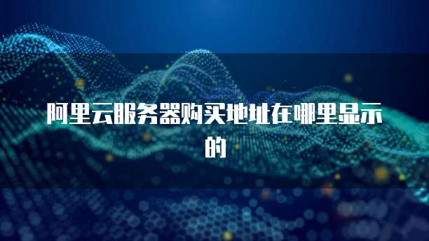 阿里云服务器购买地址在哪里显示的