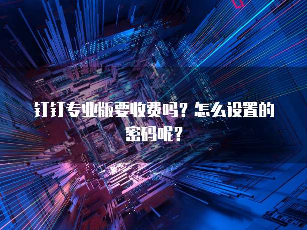 钉钉专业版要收费吗?怎么设置的密码呢?
