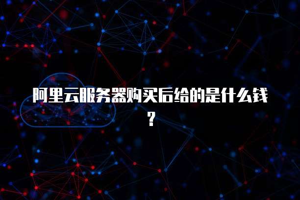 阿里云服务器购买后给的是什么钱?