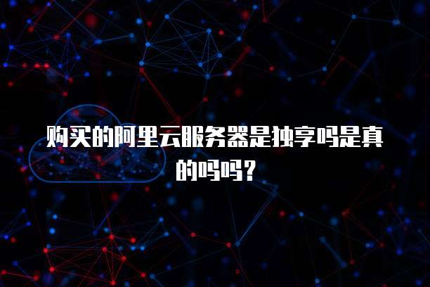 购买的阿里云服务器是独享吗是真的吗吗?
