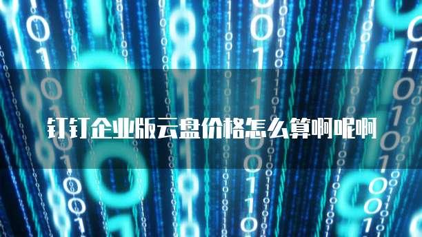 钉钉企业版云盘价格怎么算啊呢啊