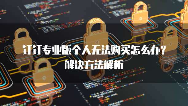 钉钉专业版个人无法购买怎么办?解决方法解析