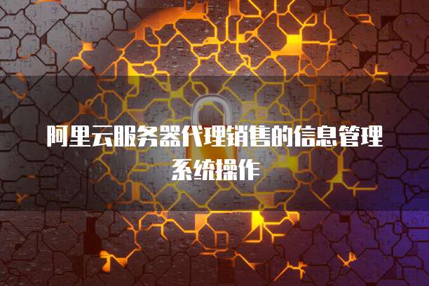 阿里云服务器代理销售的信息管理系统操作