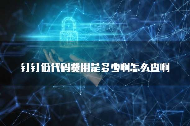 钉钉低代码费用是多少啊怎么查啊