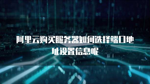 阿里云购买服务器如何选择端口地址设置信息呢